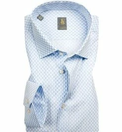 Bestpreis ✨ Jacques Britt Hemd Como 531360/10 Custom Fit, Baumwolle, Hellblau-weiß gemustert, Blau 😉