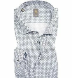 Besorgen ✨ Jacques Britt Hemd Como 561400/18 Slim Fit, Popeline, Weiß-blau gemustert, Blau 😀