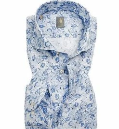 Beste Bewertungen von 🥰 Jacques Britt Hemd Roma 531340/10 Custom Fit, Baumwolle, Pastellblau-marine gemustert, Blau ⌛