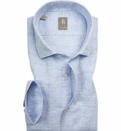 Auslauf 🎉 Jacques Britt Hemd Como 551210/10 Perfect Fit, Baumwolle-Leinen, Hellblau strukturiert, Blau 💯