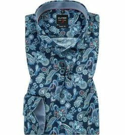 Besorgen 🎁 OLYMP Level Five Body Fit 69EL 2011/39/35 Hemd, Baumwolle, Extra langer Arm, Multicolor gemustert, Blau-rot ⭐