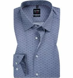 Am billigsten 🌟 OLYMP Level Five Body Fit 69EL 2029/39/18 Hemd, Baumwolle, Extra langer Arm, Marineblau gemustert, Marine 🎁