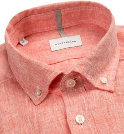 Aktion 😀 RENÉ LEZARD Hemd 92/07/X531W/8501/242 Reines Leinen, Lachsorange meliert, Lachsorange 🧨 2 Aktion 😀 RENÉ LEZARD Hemd 92/07/X531W/8501/242 Reines Leinen, Lachsorange meliert, Lachsorange 🧨 – Bild 2