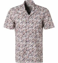 Rabatt 🧨 RENÉ LEZARD Hemd 92/07/X655W/8538/346 Kurzarmhemd, Popeline, Multicolor gemustert, Rot ⭐