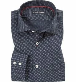 Auslauf ⭐ rosso e nero Hemd 11/19 Tailored Fit, Baumwolle, Nachtblau gemustert, Nachtblau 😀