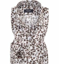 Top 10 🤩 OLYMP Signature Tailored Fit 8555/34/27 Hemd, Reines Leinen, Weiß-braun gemustert, Nougat 🎁