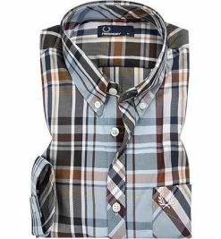 Am billigsten 🌟 Fred Perry Hemd M5558/444 Baumwolle, Multicolour kariert, Blau 🔔