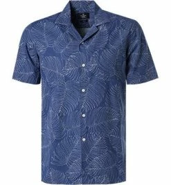 Neu 🔔 HACKETT Hemd HM307399/5DJ Kurzarmhemd, Slim Fit, Popeline, Navy gemustert, Navy-weiß 💯