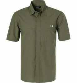 Aktion 🎁 Fred Perry Hemd M5557/128 Kurzarmhemd, Baumwolle, Khaki, Grün 🤩
