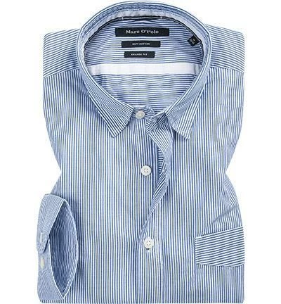 Auslauf ❤️ Marc O'Polo Hemd 924 7370 42070/Q85 Shaped Fit, Popeline, Blau gestreift, Blau ❤️ 1 Auslauf ❤️ Marc O'Polo Hemd 924 7370 42070/Q85 Shaped Fit, Popeline, Blau gestreift, Blau ❤️