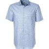 Budget 🎁 Jacques Britt Hemd Como Mix 581270/10 Kurzarmhemd, Custom Fit, Baumwolle, Hellblau kariert, Blau ⭐