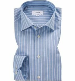 Neu 🔔 ETON Hemd 3451/79373/21 Contemporary Fit, Twill, Blau-weiß gestreift, Blau 😀