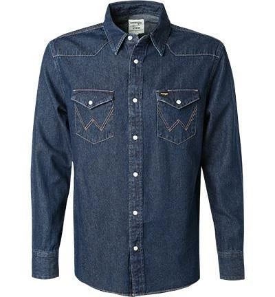 Aktion ✨ Wrangler Hemd denim W5MSLW301 👖 Jeanshemd, Regular Fit, Baumwolle, Dunkelblau 🔥 1 Aktion ✨ Wrangler Hemd denim W5MSLW301 👖 Jeanshemd, Regular Fit, Baumwolle, Dunkelblau 🔥
