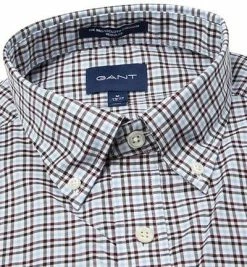 Brandneu 💯 Gant Hemd 3056600/605 Regular Fit, Popeline, Violett-blau kariert, Rotwein 😍 -Hemden Verkaufsgeschäft 327065 norm2