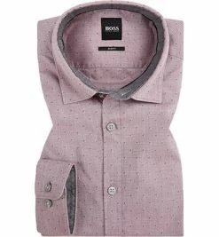 Am billigsten 🤩 BOSS Hemd Rikki 50416696/604 Baumwolle, Rot gemustert, Dunkelrot 🔔