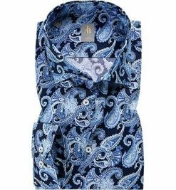 Besorgen 🌟 Jacques Britt Hemd Como 662060 Slim Fit, Popeline, Dunkelblau gemustert, Blau 🌟