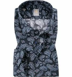 Blitzangebot 🎁 Jacques Britt Hemd Como 632120 Custom Fit, Baumwolle, Navy gemustert, Blau ⭐