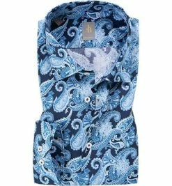 Großhandel ✔️ Jacques Britt Hemd Como 632060 Custom Fit, Baumwolle, Blau gemustert, Blau ⭐
