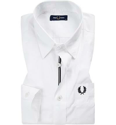 Brandneu ✨ Fred Perry Hemd M7551/100 Twill, Weiß 👏 1 Brandneu ✨ Fred Perry Hemd M7551/100 Twill, Weiß 👏