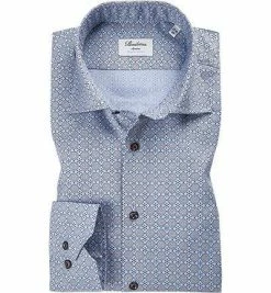 Bestpreis 🌟 Stenströms Hemd 712751/7159/271 Slimline, Baumwolle, Himmelblau gemustert, Blau 🧨