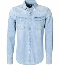Bester Verkauf 😍 G-STAR Hemd 3 slim D12697-D013/424 👖 Jeanshemd, Slim Fit, Baumwolle, Hellblau 😍