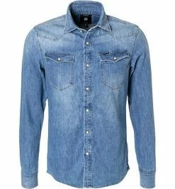 Angebote 👏 G-STAR Hemd 3 slim D12697-D013/071 👖 Jeanshemd, Slim Fit, Baumwolle, Indigo, Blau ❤️
