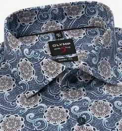 Bestpreis 🎉 OLYMP Level Five Body Fit 2042/44/28 Hemd, Baumwolle, Multicolor gemustert, Braun ❤️ -Hemden Verkaufsgeschäft 329943 norm2