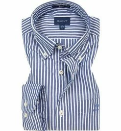 Besorgen 🔥 Gant Hemd 3062000/436 Regular Fit, Popeline, Blau-weiß gestreift, 👖 Jeansblau 🥰