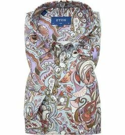 Rabatt 🔥 ETON Hemd 1000/00014/55 Slim Fit, Twill, Multicolor gemustert, Multicolor 👍