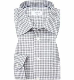 Angebote 🎉 ETON Hemd 1000/00307/19 Classic Fit, Twill, Weiß-schwarz kariert, Schwarz 😍