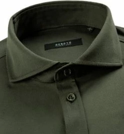 Angebote 🤩 DESOTO Luxury Hemd Hai 10008-30/061 Jersey, Olivgrün, Dunkelolive 🔔 -Hemden Verkaufsgeschäft 330612 norm2