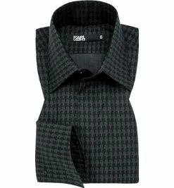 Am billigsten 🛒 KARL LAGERFELD Hemd 605008/60/592691/990 Modern Fit, Popeline, Schwarz gemustert, Schwarz 🔥