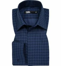 Neu 🔥 KARL LAGERFELD Hemd 605007/60/592691/690 Modern Fit, Popeline, Dunkelblau gemustert, Blau 🔔