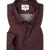 Budget 🌟 Ben Sherman Hemd 0055938/056 Slim Fit, Popeline, Multicolor gemustert, Dunkelrot 😉