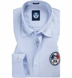 Neu ⌛ NORTH SAILS Hemd 404515-000/C001 Regular Fit, Baumwolle, Hellblau-weiß gestreift, Hellblau ⭐