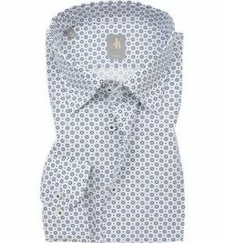 Bestes Angebot 💯 Jacques Britt Hemd Messina 662450/16 Slim Fit, Baumwolle, Marineblau-weiß gemustert, Blau 😍