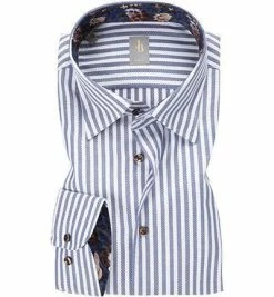 Rabatt 😀 Jacques Britt Hemd Messina Mix 6622/16 Slim Fit, Baumwolle, Navy-weiß gestreift, Blau 😀