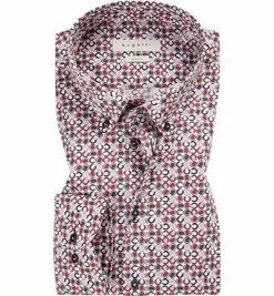 Bester Verkauf 🔔 bugatti Hemd 9351/48516/770 Modern Fit, Popeline, Fuchsia gemustert, Beere 💯