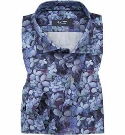 Blitzangebot 🥰 OLYMP Signature Tailored Fit 8547/44/14 Hemd, Popeline, Dunkelblau gemustert, Nachtblau 😉