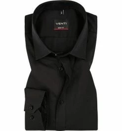 Großhandel 😀 Venti Hemd Body Fit 69 EL 001429/800 Chambray, Extra langer Arm, Schwarz ⭐
