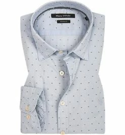 Top 10 ⌛ Marc O'Polo Hemd 929 7423 42112/B83 Shaped Fit, Baumwolle, Hellblau gemustert, Hellblau 🎁