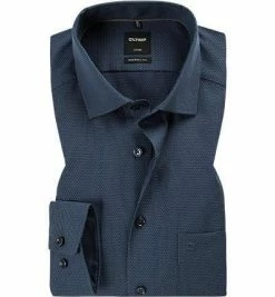 Budget 🎉 OLYMP Luxor Modern Fit 69EL 1237/49/18 Hemd, Baumwolle, Extra langer Arm, Marineblau meliert, Marine 🧨