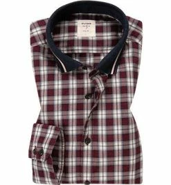 Angebote ⭐ OLYMP Level Five Body Fit 3009/44/35 Hemd, Twill, Dunkelrot kariert, Rot 🛒