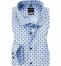 Blitzangebot ✨ OLYMP Luxor Modern Fit 69EL 1245/49/11 Hemd, Baumwolle, Extra langer Arm, Hellblau gemustert, Blau 🧨