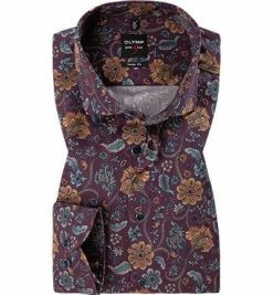 Am billigsten ❤️ OLYMP Level Five Body Fit 69EL 2009/49/39 Hemd, Baumwolle, Extra langer Arm, Multicolour gemustert, Dunkelrot ✨