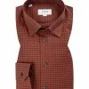 Angebote 👍 ETON Hemd 1000/00162/57 Slim Fit, Twill, Dunkelrot kariert, Dunkelrot ✔️