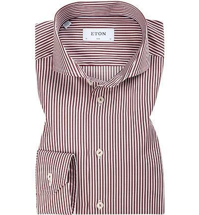 Rabatt 🎁 ETON Hemd 1000/00601/59 Slim Fit, Baumwolle, Bordeaux-weiß gestreift, Rot-weiß ❤️ 1 Rabatt 🎁 ETON Hemd 1000/00601/59 Slim Fit, Baumwolle, Bordeaux-weiß gestreift, Rot-weiß ❤️