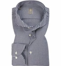 Bestes Angebot ✨ Jacques Britt Hemd Sadegna 662410/19 Slim Fit, Baumwolle, Dunkelblau-weiß gemustert, Dunkelblau-weiß 🥰