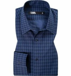 Angebote 😀 KARL LAGERFELD Hemd 605000/61/592691/690 Modern Fit, Popeline, Navy gemustert, Nachtblau ❤️