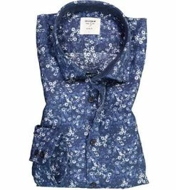 Schlussverkauf 🎉 OLYMP Level Five Body Fit 3003/44/18 Hemd, Popeline, Dunkelblau gemustert, Marine 🛒